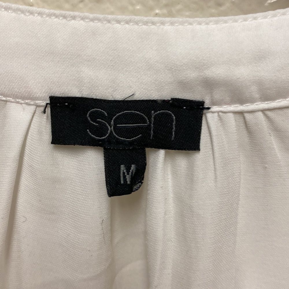 Sen Split Neck Blouse Medium - image 2